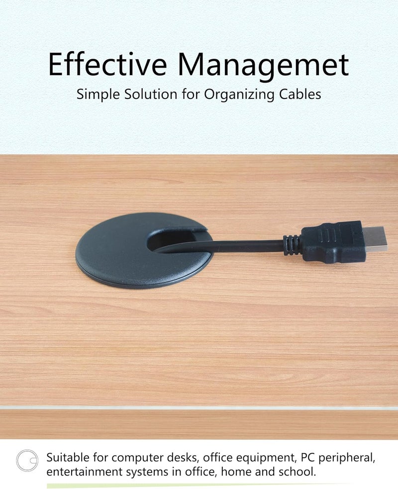 Bicafa 6 Pack Desk Grommet 2 Inch (50 mm) Bi-Metal Hole Saw Kit with Cord Wrap Coiled Tube Management,2 m Cable Sleeve Organizer with Table Hole Cover - Image 4